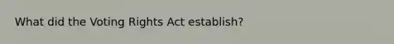 What did the Voting Rights Act establish?