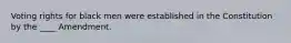 Voting rights for black men were established in the Constitution by the ____ Amendment.
