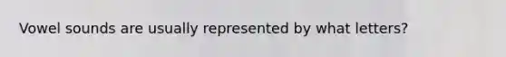 Vowel sounds are usually represented by what letters?