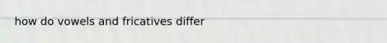 how do vowels and fricatives differ