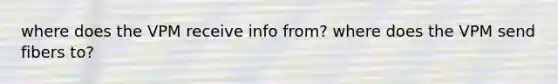 where does the VPM receive info from? where does the VPM send fibers to?