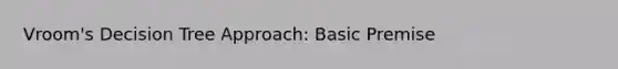Vroom's Decision Tree Approach: Basic Premise