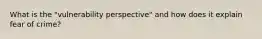 What is the "vulnerability perspective" and how does it explain fear of crime?