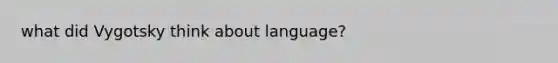 what did Vygotsky think about language?