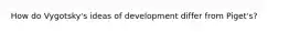 How do Vygotsky's ideas of development differ from Piget's?