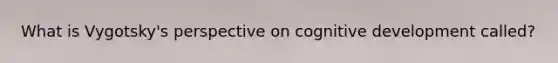 What is Vygotsky's perspective on cognitive development called?
