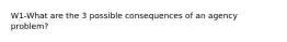 W1-What are the 3 possible consequences of an agency problem?