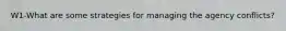 W1-What are some strategies for managing the agency conflicts?