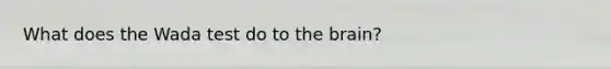 What does the Wada test do to the brain?