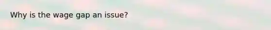 Why is the wage gap an issue?