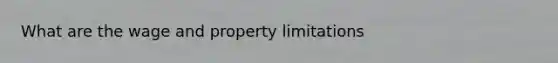 What are the wage and property limitations