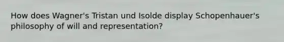 How does Wagner's Tristan und Isolde display Schopenhauer's philosophy of will and representation?