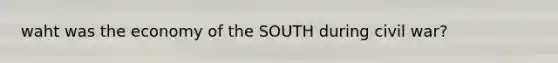 waht was the economy of the SOUTH during civil war?