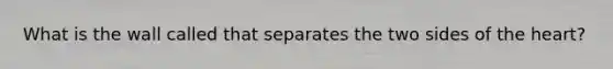 What is the wall called that separates the two sides of the heart?
