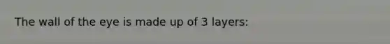 The wall of the eye is made up of 3 layers: