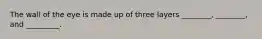 The wall of the eye is made up of three layers ________, ________, and _________.
