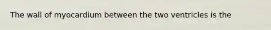 The wall of myocardium between the two ventricles is the