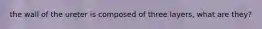 the wall of the ureter is composed of three layers, what are they?