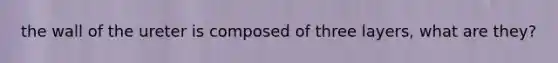 the wall of the ureter is composed of three layers, what are they?