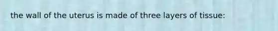 the wall of the uterus is made of three layers of tissue: