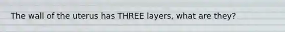 The wall of the uterus has THREE layers, what are they?
