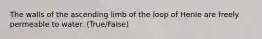 The walls of the ascending limb of the loop of Henle are freely permeable to water. (True/False)