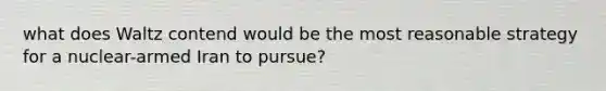what does Waltz contend would be the most reasonable strategy for a nuclear-armed Iran to pursue?