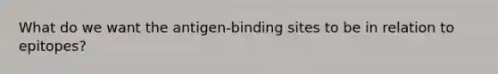 What do we want the antigen-binding sites to be in relation to epitopes?