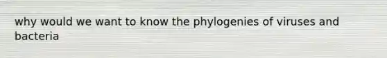 why would we want to know the phylogenies of viruses and bacteria