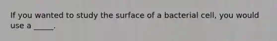 If you wanted to study the surface of a bacterial cell, you would use a _____.