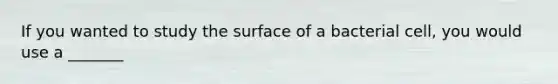 If you wanted to study the surface of a bacterial cell, you would use a _______