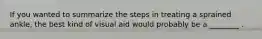 If you wanted to summarize the steps in treating a sprained ankle, the best kind of visual aid would probably be a ________ .