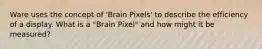 Ware uses the concept of 'Brain Pixels' to describe the efficiency of a display. What is a "Brain Pixel" and how might it be measured?