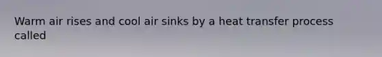 Warm air rises and cool air sinks by a heat transfer process called