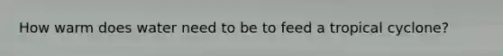 How warm does water need to be to feed a tropical cyclone?