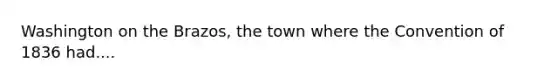 Washington on the Brazos, the town where the Convention of 1836 had....