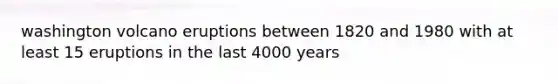 washington volcano eruptions between 1820 and 1980 with at least 15 eruptions in the last 4000 years