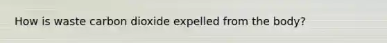 How is waste carbon dioxide expelled from the body?
