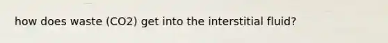 how does waste (CO2) get into the interstitial fluid?