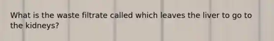 What is the waste filtrate called which leaves the liver to go to the kidneys?