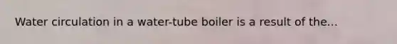Water circulation in a water-tube boiler is a result of the...