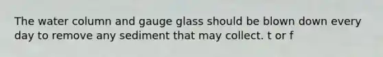 The water column and gauge glass should be blown down every day to remove any sediment that may collect. t or f