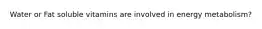 Water or Fat soluble vitamins are involved in energy metabolism?