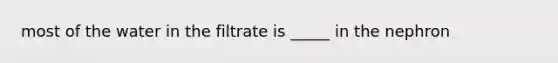most of the water in the filtrate is _____ in the nephron