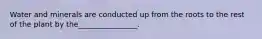 Water and minerals are conducted up from the roots to the rest of the plant by the________________.