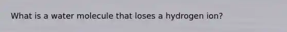 What is a water molecule that loses a hydrogen ion?