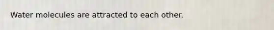 Water molecules are attracted to each other.