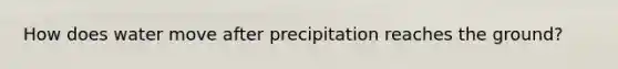 How does water move after precipitation reaches the ground?