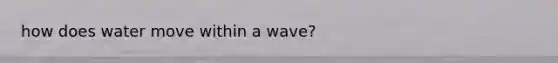 how does water move within a wave?