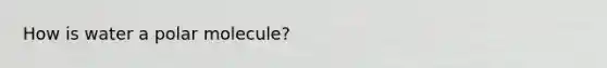 How is water a polar molecule?